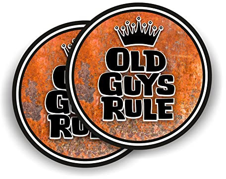 cut-it folientechnik & design 2X Old Guys Aufkleber 8cm Kult Sticker Rost Oldtimer Auto US Car USA Muscle V8 Hotrod Oldschool Vintage Ratte Motorrad Biker Ratte Rusty