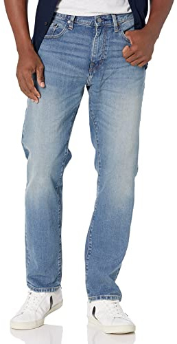 Amazon Essentials Men's Relaxed-Fit Stretch Jean (Available in Big & Tall) - Discontinued Colours, Light Wash, 60W / 30L