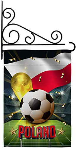 Ornament Collection World Cup Poland Garden Flag Set Wall Holder Sports Soccer Game Goal Ball Football Entertainment Activity Physical House Decoration Banner Small Yard Gift Double-Sided, Made In USA