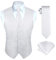 Weiße Hochzeitsweste für Herren Paisley Westen Jacquard Krawatte Einstecktuch Einstecktuch Hochzeit Party Business Fit Weste Anzug Set L