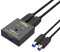 Huasion USB 3.0 Switch Selector 2 Computers Sharing 1 USB Peripheral Mouse Keyboard Printer Scanner with 2 Pack USB A to B Cables
