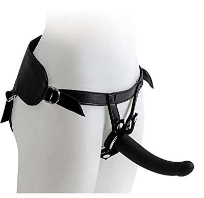 Virgite - Strap-on Harnas Met Zwarte Dildo - Maat L