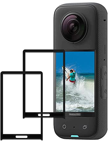 iDaPro Displayschutz schutzfolie für Insta360 X3 LCD Wasserdichte 360 Action-Kamera [2 Stück] Folie, 9H Härte Glas Screen Protector Einfache Installation