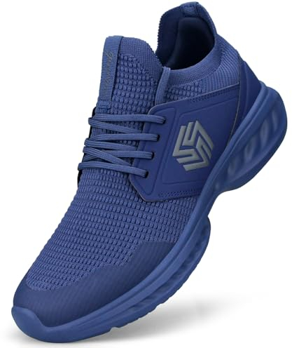 Giniros Sneaker Damen Schuhe Sportschuhe Laufschuhe Turnschuhe Damen rutschfeste Leichte Fitness Jogging Walkingschuhe Atmungsaktiv Straßenlauf Schlüpfen Schuhe Freizeitschuhe Damen Dunkelblau 38 EU
