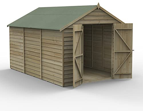 Forest Garden 8x12 Apex Wooden Shed|2 Door|Overlap|25Yr Anti-Rot Protection