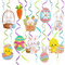 Simpeak Osterdeko Hängespirale, [16-Stück] Ostern Deko, Ostern Dekoration Kinder, Hängende Banner, Osterei Kaninchen Küken Karotte Huhn, Groupe 1
