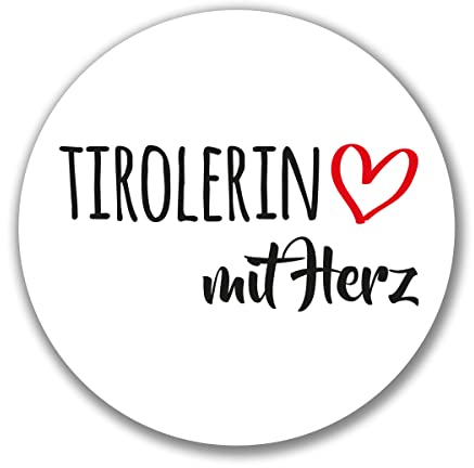 Huuraa Aufkleber Tirolerin mit Herz Geschenk 10cm Sticker Tirolerin Geschenkidee