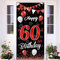 60.Geburtstag Banner Rot Schwarz,BTZO 60.Geburtstag Dekoration,Deko 60.Geburtstagsfeier,Banner 60 Geburtstag,60 Geburtstag Poster Hintergrund Banner für 60 Männer und Frauen Party Geburtstagsdeko