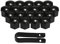 WeddHuis 20 Pezzi Copri Bulloni Cerchi Auto 17mm, Copribulloni 20+1pz, Copribulloni Auto, Tappi Ruote Auto, Copri Dadi Esagonali per Pneumatici con Set di Strumenti di Rimozione per Auto |Nero-17mm