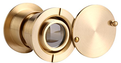 Sichtschutz-Türspion, Türspion mit Einweg-Betrachtungswinkel, Sicherheits-Spion, mit Drehbarer Sichtschutzabdeckung, 28 Mm Breit, für Türspion Vorne (Gold)