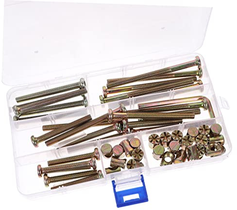 SOLUSTRE 51stücke Schrauben Und Muttern Für Möbelreparatur Ersatzteile Für Kinderbettbeschläge Lange Schrauben Möbelschrauben Bolzensatz Passend Für Kopfteile Babybetten Stühle Sofas