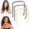 URAQT Curly Thick Hair Large Headband, 2 Stück Eckiger Haarreif Hinged Headband, Hair Hoop Stirnband Wie eine Sonnenbrille, Unsichtbarer Haarreifen für Männer Damen (Schwarz/Braun/Beige/Weiß)