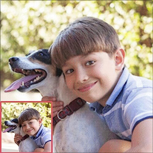Personalisiert Diamant Painting Foto, Benutzerdefiniertes Diamond Painting Set, Diamond Painting Kunstwerk nach Maß für Wohnkultur (Runder Diamant, 30x30 cm)