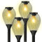 Ortiny Luci Solari Esterno, 4 Pezzi Luci Solari da Giardino 2024 Aggiornato Bianco Caldo IP65 Impermeabile Auto On/Off Lampade Solari da Giardino per Patio, Cortile, Vialetto, Prato
