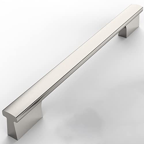 9BUILD 6 Pack 320m Brushed Satin Nickel Kitchen Cabinet Handles for Cupboards, Drawers, and Wardrobes EU0029