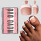NOVO OVO Lot de 360 faux ongles d'orteils à presser - En gel souple - Orange rose carré rond pré-appliqué - Couche de base et couche de base - Couverture complète - 15 tailles