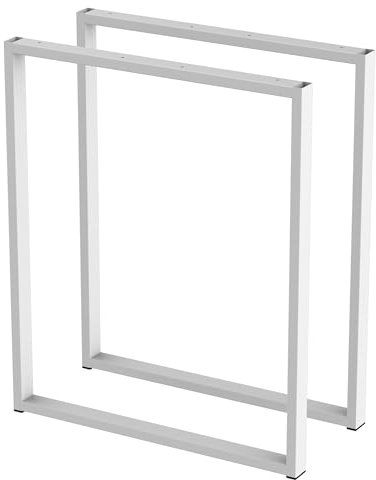 BK Styl 2 x Pieds de Table en Métal Type - U | Pied de Table en Profilés 40x20mm | Pieds de Table, Banc de Bureau, Meubles, Industriel, Cadre de Table Loft (600x720mm White)