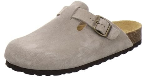 AFS-Schuhe 2900 Hausschuhe Damen Winter geschlossen mit Fußbett aus Leder Made in Germany (41 EU, Quarz Nubuk)