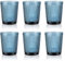 Joeyan Lot de 6 verres à boire bleus vintage,tasse en verre coloré en relief,verres à eau de 300 ml avec motif diamant,ensemble de verres pour jus de boissons,cocktails,bière,passent au lave-vaisselle