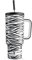 Meoky 40 oz Tumbler with Handle and Straw, Tumbler with Lid and Straw, Insulated Stainless Steel Travel Mug, 100% Leak-proof, Keeps Cold for 34 Hours or Hot for 10 Hours (Zebra)