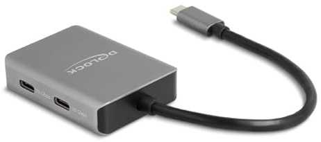 DeLOCK 64249 Schnittstellen-Hub USB Typ-C 10000 Mbit/s Schwarz, Grau