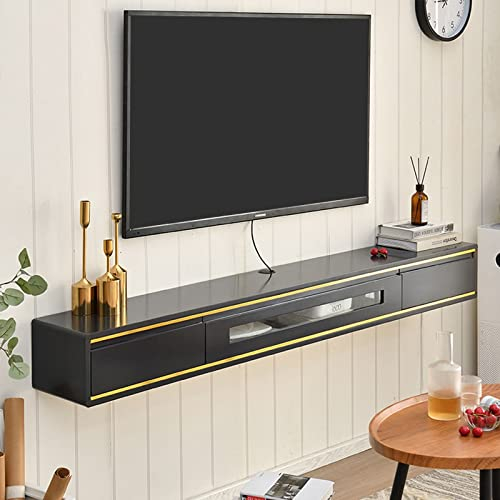Wandmontierte TV-Einheit, schwebender TV-Ständer, Wandmontage – 47,2-Zoll-TV-Schrank, Entertainment-Center, Medienkonsole, Aufbewahrungsregale für AV-Receiver/Xbox/Kabelboxen/Gaming-Systeme/
