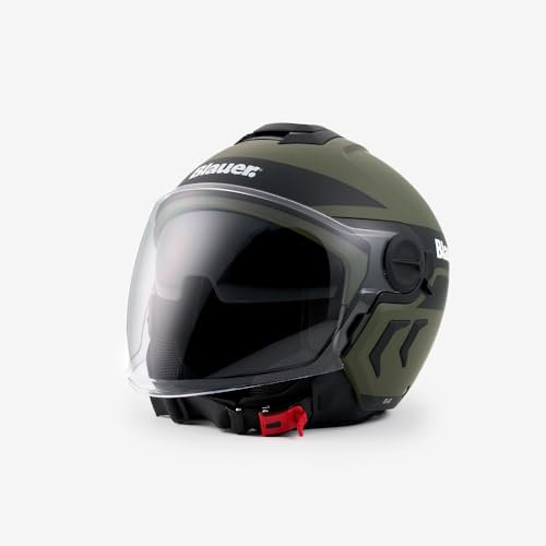 Blauer Demi Jet DJ-01 Graphic B Casco Jet, verde, M (56/58)