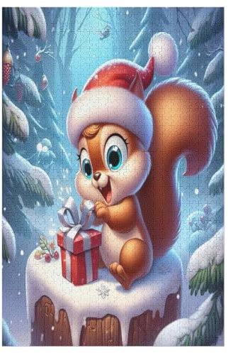 Animal Scoiattolo puzzle in legno, 1000 pezzi, per adulti, puzzle impossibili, gioco di abilità per tutta la famiglia, decorazione per la casa, puzzle per bambini (78 x 53 cm)