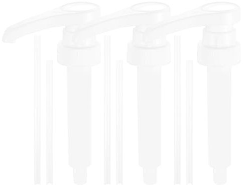 500ML/1L Pump Dispenser, 3 Pcs Dispenser Pump for 1 Litre/500 ML Container, 10 ML Dose Dispensing Bottle Pump for Shampoo Oils Syrup Pump Dispenser, with 3 Long and 3 Short Tubes