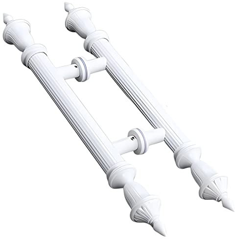 CZAOERXB Vintage-Eingangstürgriffe aus Glas für Zuhause/Haustür/Hotel/Restaurant, Rücken-an-Rücken-Montage (weiß, 60 cm)