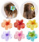 6 Pezzi Pinze per Capelli Fiori,Accessori Capelli Fiori Hawaiano,4 cm Antiscivolo Pinza Capelli Donna,Pinza per Capelli per Capelli Spessi e Sottili,Accessori per Capelli per Donne e Ragazze -6 Colore