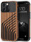 TENDLIN Compatible with iPhone 13 Pro Max Case Wood Grain with Carbon Fiber Texture Design Leather Hybrid Slim Case (Hairline)