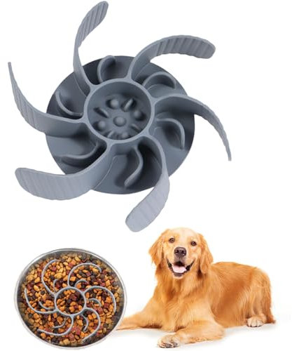 Slow Feeder Dog Bowl Large, 11cm Inner Diameter Gray Silicone Anti-Choke Slow Feeder for Dogs, Durable & Non-Slip Dog Slow Feeder Bowl to Improve Digestion and Prevent Bloat