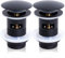 Waschbecken Ablaufgarnitur mit überlauf Abflussgarnitur Pop Up Ventil Waschtisch abfluss ventil Click Clack Schwarz– 2er Set