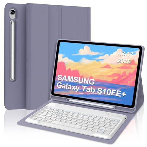 Occtingkind Funda con Teclado para Samsung Galaxy Tab S10 FE+ 13.1 Pulgadas | [Español] Magnético Magnéticamente Bluetooth Teclado con Funda Delgada para Tablet Galaxy Tab S10 FE+ 13.1 2025, Morado