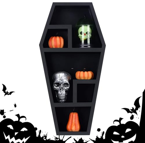 Generisch Großes Sarg, Sargfür die Wand | Schwebendes Wand-Sarg-Bücher,Halloween Wandation, Gothic Floating, Goth zur Präsentation und Aufbewahrung