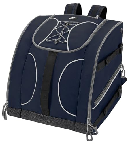 Expansea Skischuhtaschen mit Helmfach und Rucksackgurten, 55L Skirucksack Skischuhrucksack - Wasserdichter Außen und Unterseite, Skitasche für Skistiefel, Brille, Schlittschuhe, Snowboard