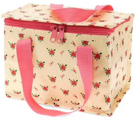 Rex London - Insulated Lunch Bag for Kids & Adults Foil Lined - French Rose | lunch bag, insulated lunch bag, lunchbag, thermal container, food carrier, soft lunchbag, cooler box