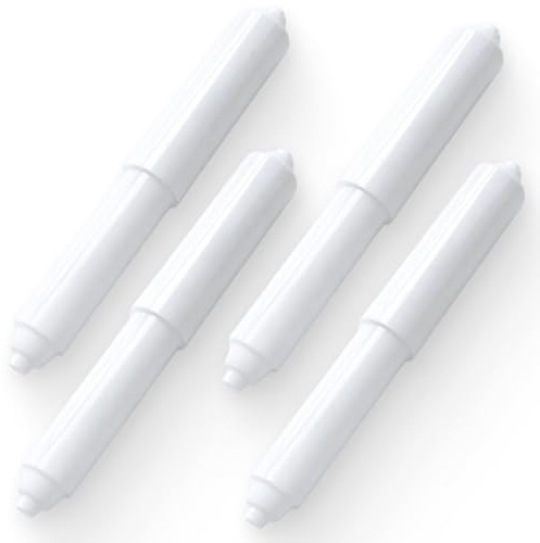 4PCS Plastic Toilet Tissue Roll Holder, Spring Loaded Toilet Roll Holder Inserts, Adjustable Plastic Toilet Paper Holder Replacement Spindles, Universal Bathroom Tissue Roller for Toilet Paper Stand