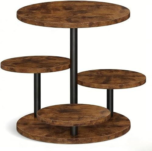 KAHEIGN 4 Tier Wooden Cupcake Stand, 30CM Round Cupcake Tower 360 Rotating Tiered Display Stand Reusable Cake Dessert Holder for Wedding Birthday Baby Shower Halloween Party