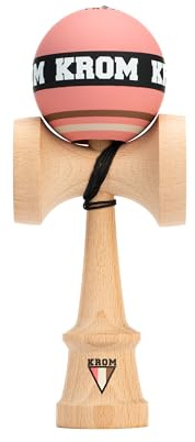 KROM Kendama STROGO Neapolitan Strawberry – Wooden Kendama für Anfänger & Fortgeschrittene – Kugel Spiel Geschicklichkeit für Indoor & Outdoor – Wooden Toy mit Schnur und Kugel