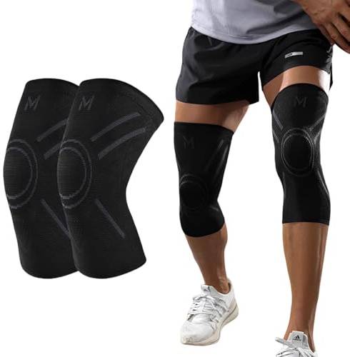 LAKPYN 2 pezzi Ginocchiera Stabilizzante di Supporto per Tutore Ginocchio Antiscivolo di Compressione per Uomo e Donna - Ginocchiere Palestra
