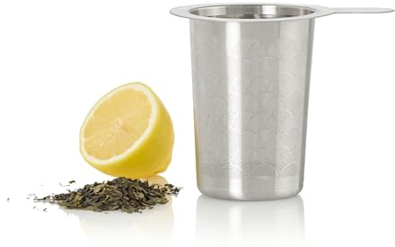 AdHoc Teefilter Fusion, Edelstahl Teesieb für Losen Tee, Teesieb groß | wiederverwendbarer Teefilter für Tasse und Teekanne, Feinfilter, hitzebeständig, optimalen Aromatransport, Spülmaschinenfest