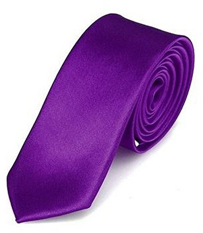 OM3® K-10 Lila schmale Krawatte Herren Smoking Slim Uni Tie Hochzeit Business Schlips dünn Handmade (LILA)