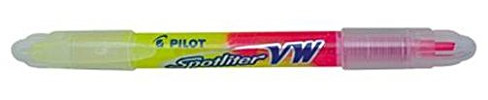 PILOT Pack of 6 Highlighters/double Tip SPOTLITER Begreen Color Pink and Yellow