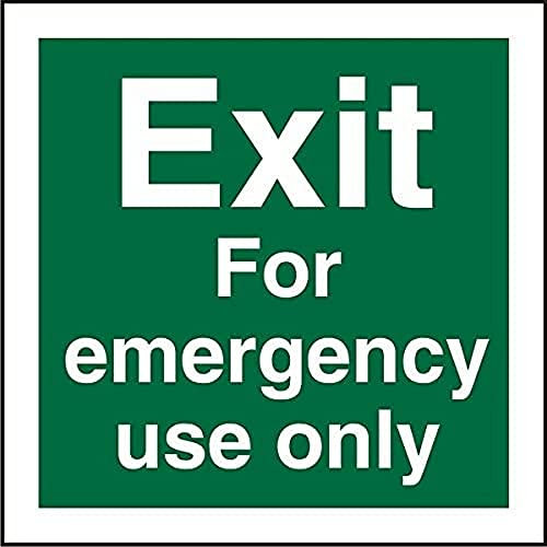 Seco Schild Exit For Emergency Use Only, halbstarrer Kunststoff, 100 x 100 mm, 1 mm
