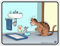 RAHMENLOS Original Blechschild Uli Stein: Katzenklo 1 Euro Nr.3725