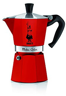 Bialetti 0009133 Kaffeemaschine Moka Express Kapazität 6 Tassen Aluminium rot