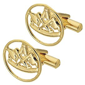 Eiko Manschettenknöpfe mit Zunftzeichen, vergoldet (Zimmermann)