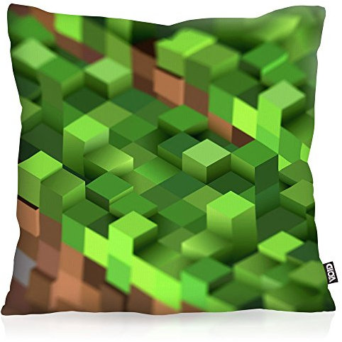 VOID Mine Cube Kissenbezug Kissenhülle Outdoor Indoor Block würfel Spiel Game, Kissen Größe:80 x 80 cm